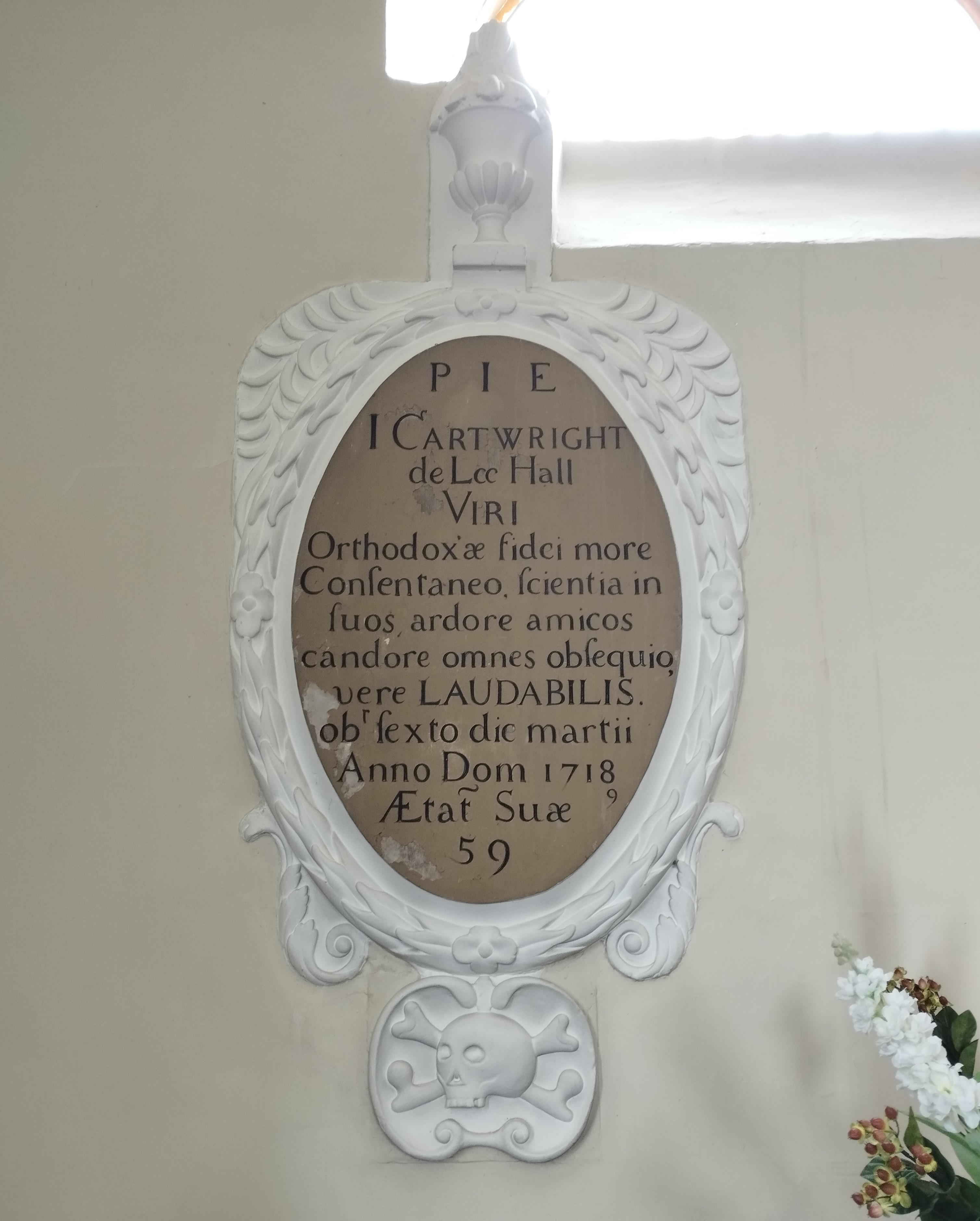 John Cartwright memorial 1719 John Cartwright memorial 1719